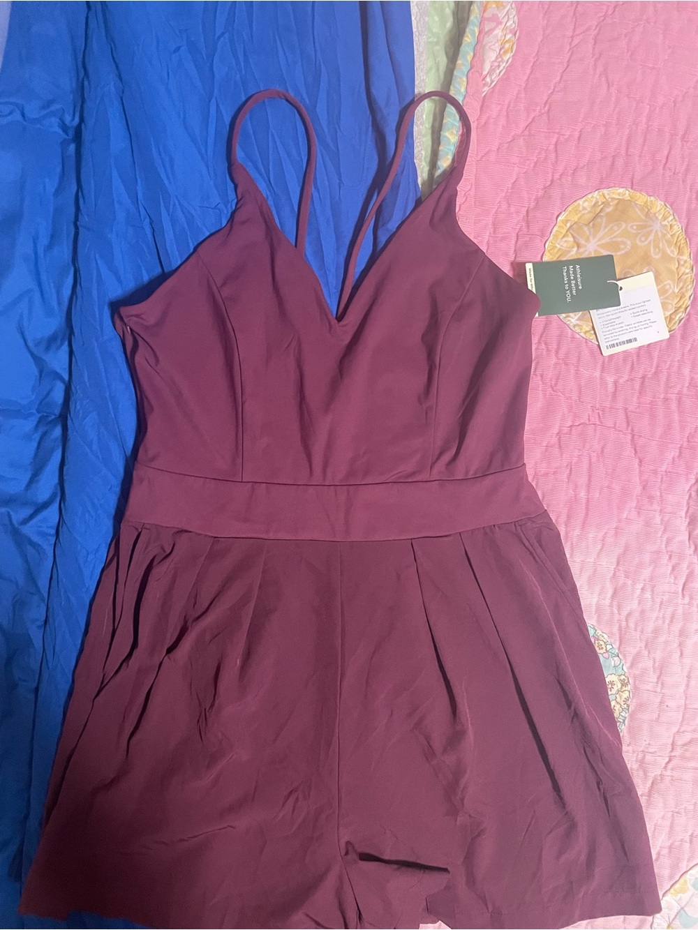 HALARA Plum Spaghetti-Strap Romper